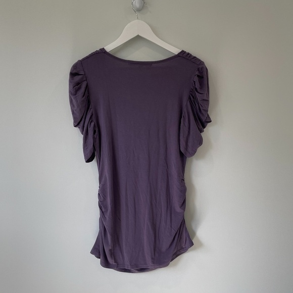 Preston & Hunter Plum Ruffle Sleeve Scoop Neck Top - Picture 5 of 6